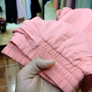 شلوار زنانه بگ کنف ریزشی Nizam India – رنگ مرجانی