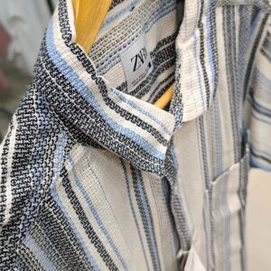 پیراهن مردانه ZARA جنس حصیری با طرح راه‌راه