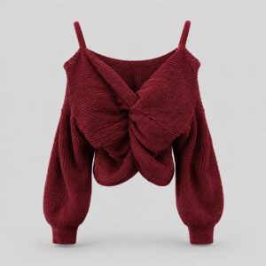 ژاکت پلیور بافت زنانه ZAFUL یقه گره دار